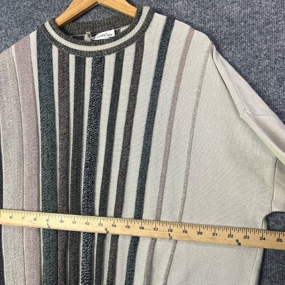VTG St. Croix Knits Mens‎ Large Sweater Pullover Crew Neck Multi-Color Stripes - Picture 5 of 9